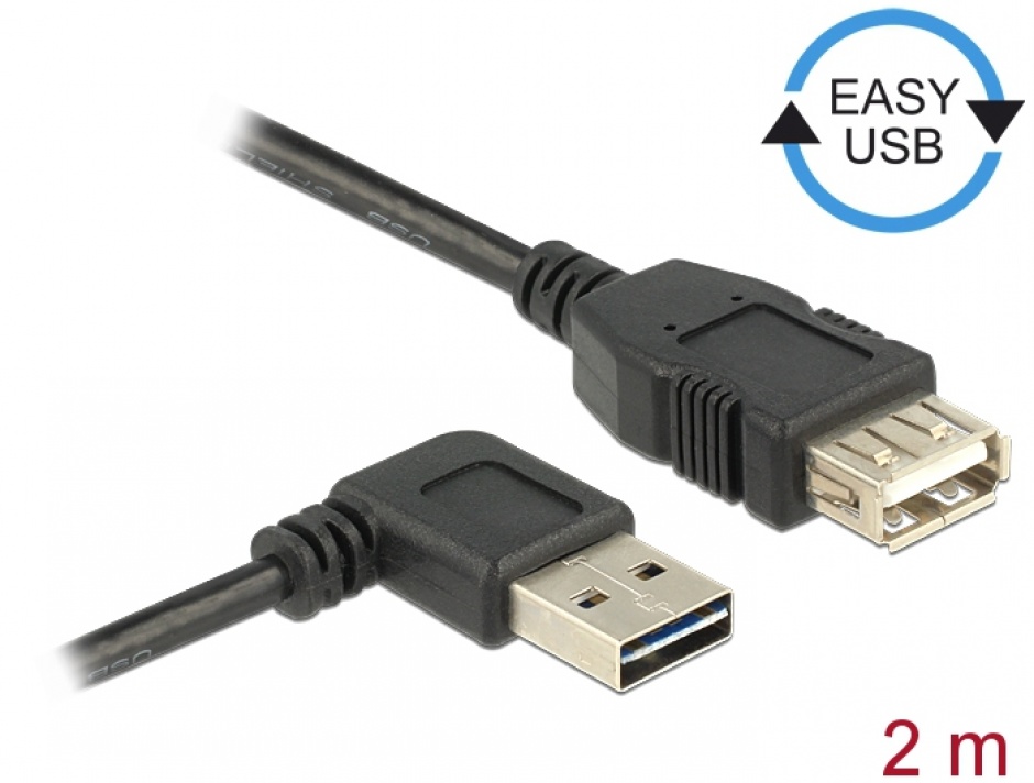 Cablu Prelungitor Delock USB 2.0 2m Universal - imagine 1