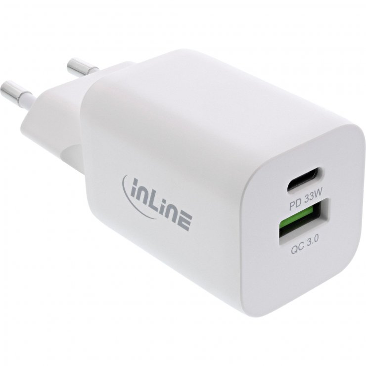 InLine IL31508D, Incarcator Priza USB-C+USB-A 33W