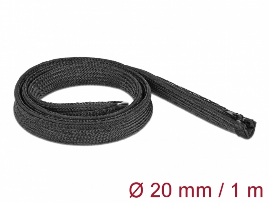 Organizator Cabluri Fermoar 1m Negru | Delock