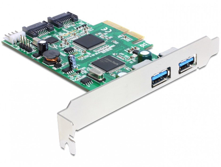 Delock 89359: PCI Express cu 2x USB 3.0 și 2x SATA III