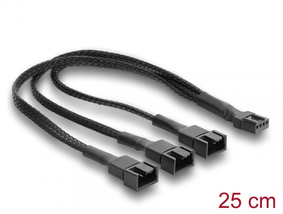 Splitter Ventilator PWM Delock 91366, 25 cm, Manta Țesută