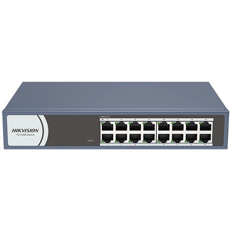 Switch Hikvision 16 Porturi 10/100 Mbps, Fără Ventilator