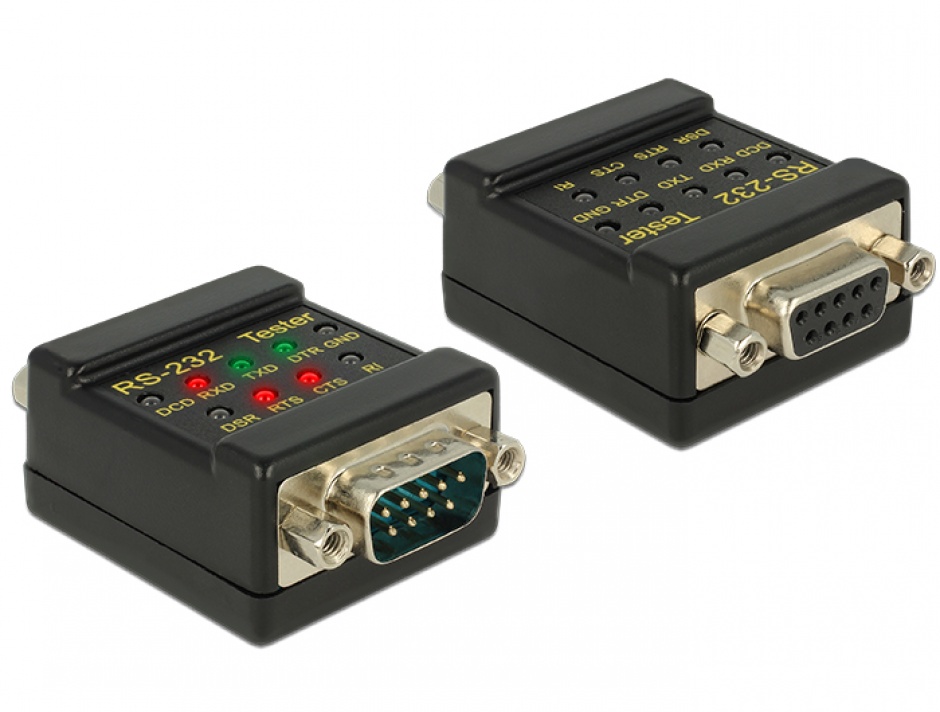 Tester RS-232 DB9 T-M Delock, 9 LED-uri Bi-color
