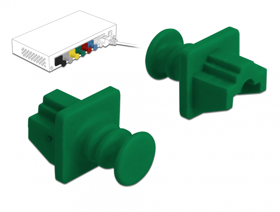 Set 10 Capace Protectie Praf RJ45 Verde Delock