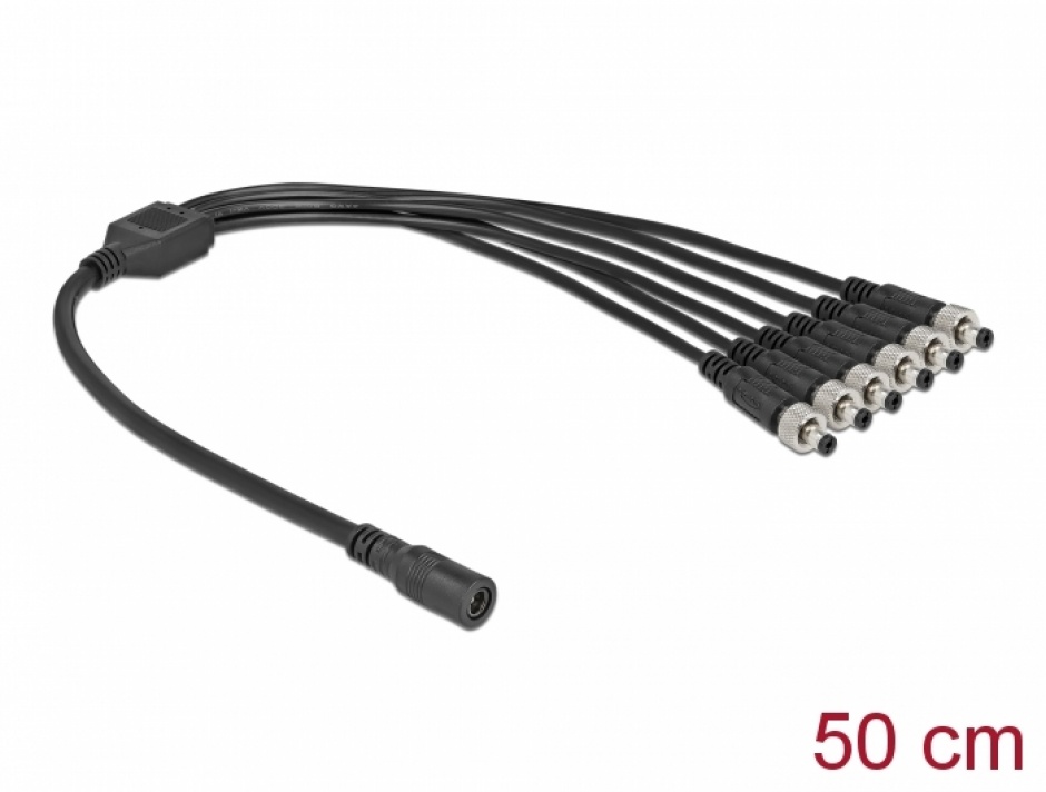 Splitter DC Delock 1 la 6, 5.5x2.1mm, 0.5m