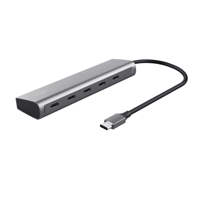 Hub USB-C Trust Halyx 5 Porturi 100W PD - Gri - imagine 7