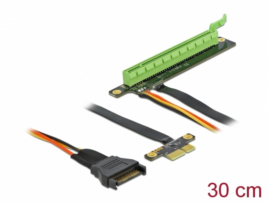 Riser Card PCIe x1 la x16 Delock, 30cm