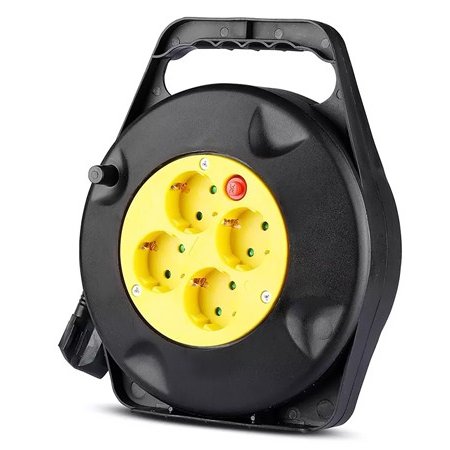 Prelungitor V-TAC 10M, 4 Prize, Rola, Negru