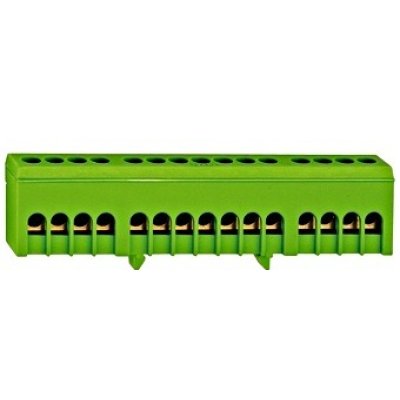 Clema PE Schrack 15 Derivații Verde Izolată