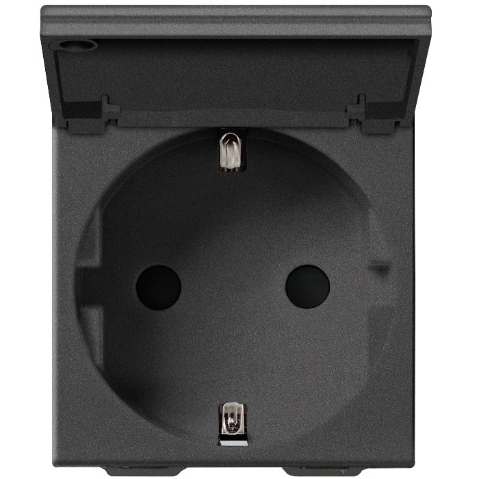 Priză Schuko Vimar Neve Up, Carbon Mat, Siguranță