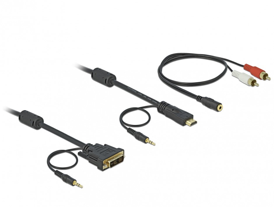 Cablu HDMI-DVI Delock 2m cu Audio