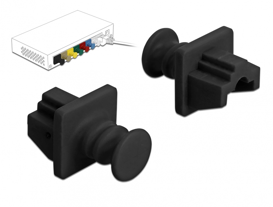 Set 10 Protectii RJ45 Negru Delock 86176