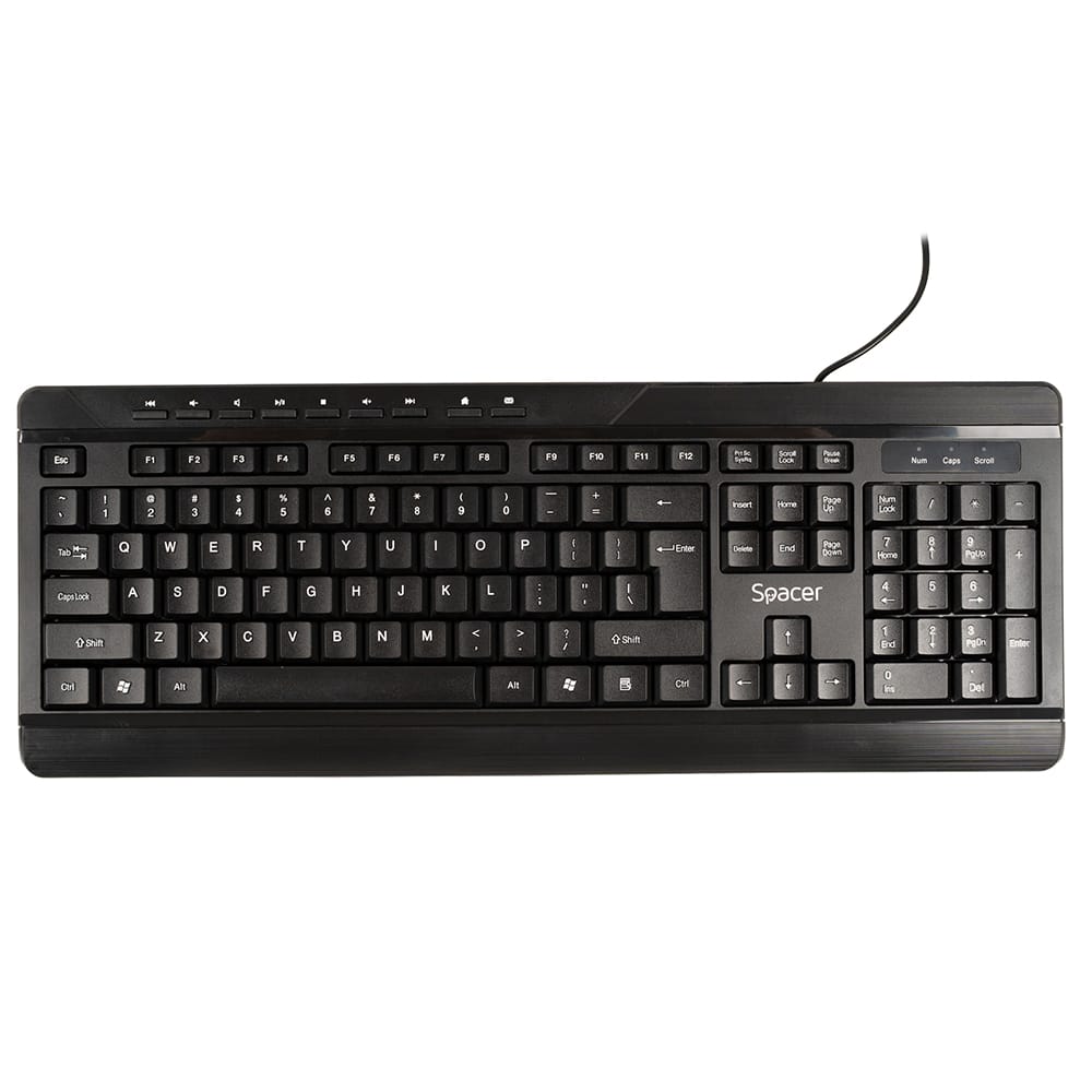 Kit Tastatura si Mouse Spacer Spaceer USB 1600dpi Negru - imagine 3