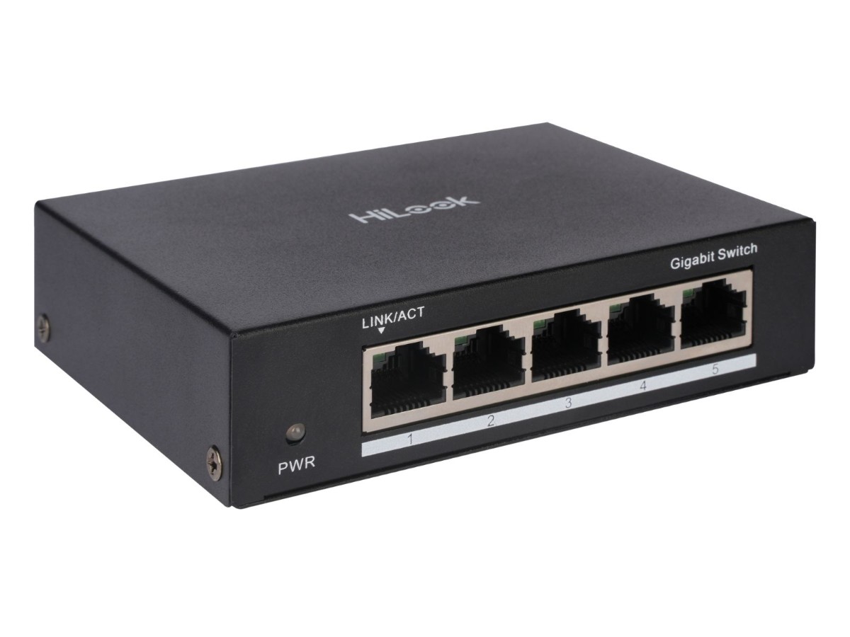 Switch Rețea HiLook NS-0505, 5 Porturi Gigabit, Metalic