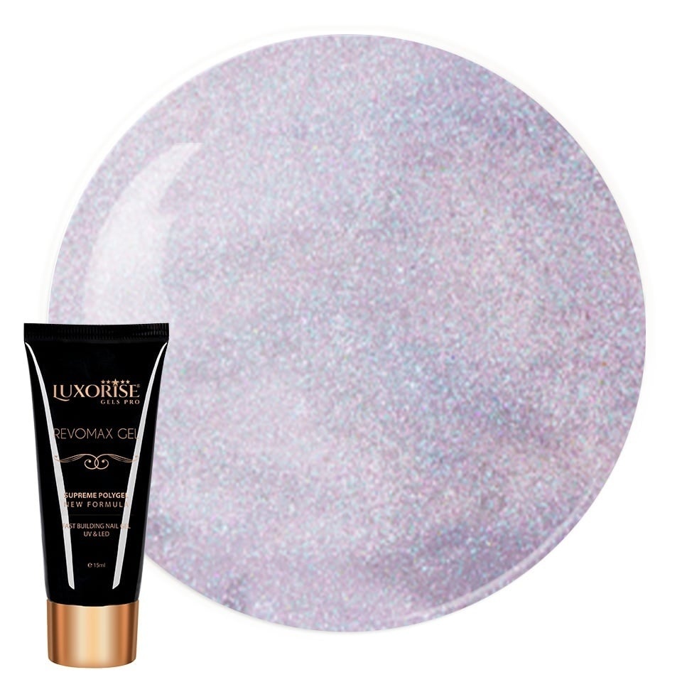 Polygel Luxorise Melted Silver 15ml - Unghii Rezistente