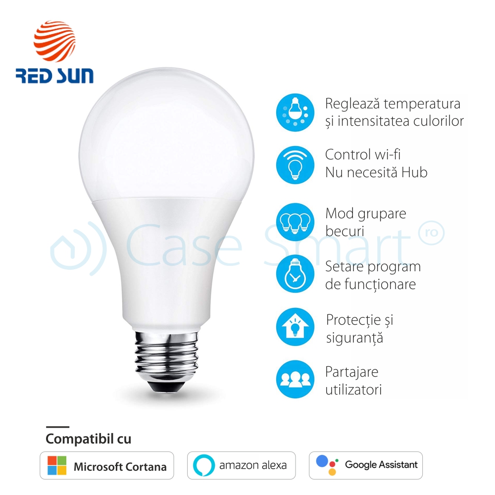 Bec Inteligent Red Sun WiFi RGB 10W E27 - imagine 2