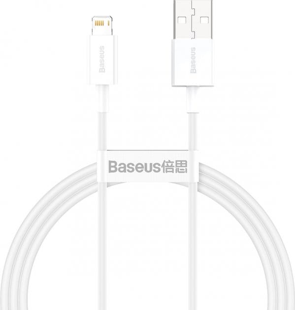 Cablu USB Lightning Baseus 2m Alb - Încărcare Rapidă iPhone - imagine 2