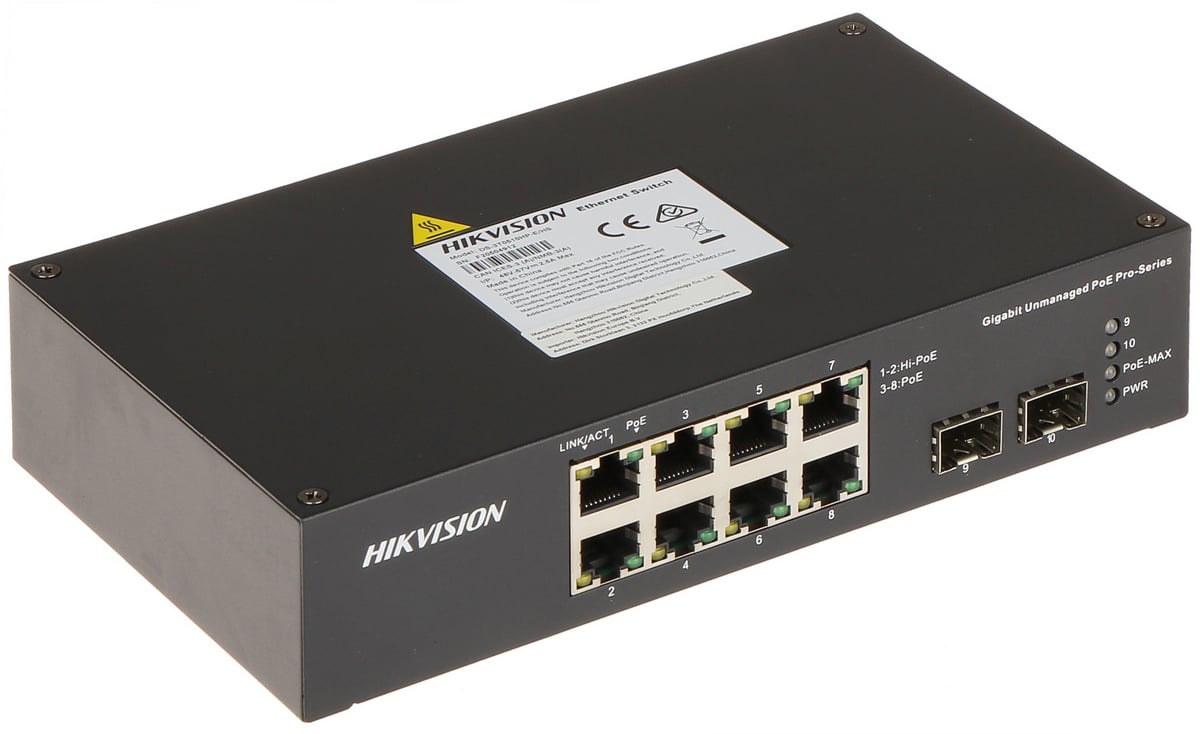 Switch Hikvision PoE 8 Porturi 110W Gigabit