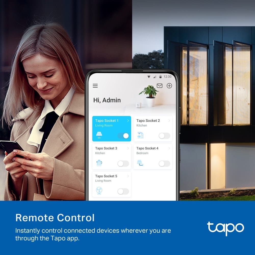 Priză Smart TP-LINK Tapo P100 2-pack - Control Wi-Fi și Vocal - imagine 7