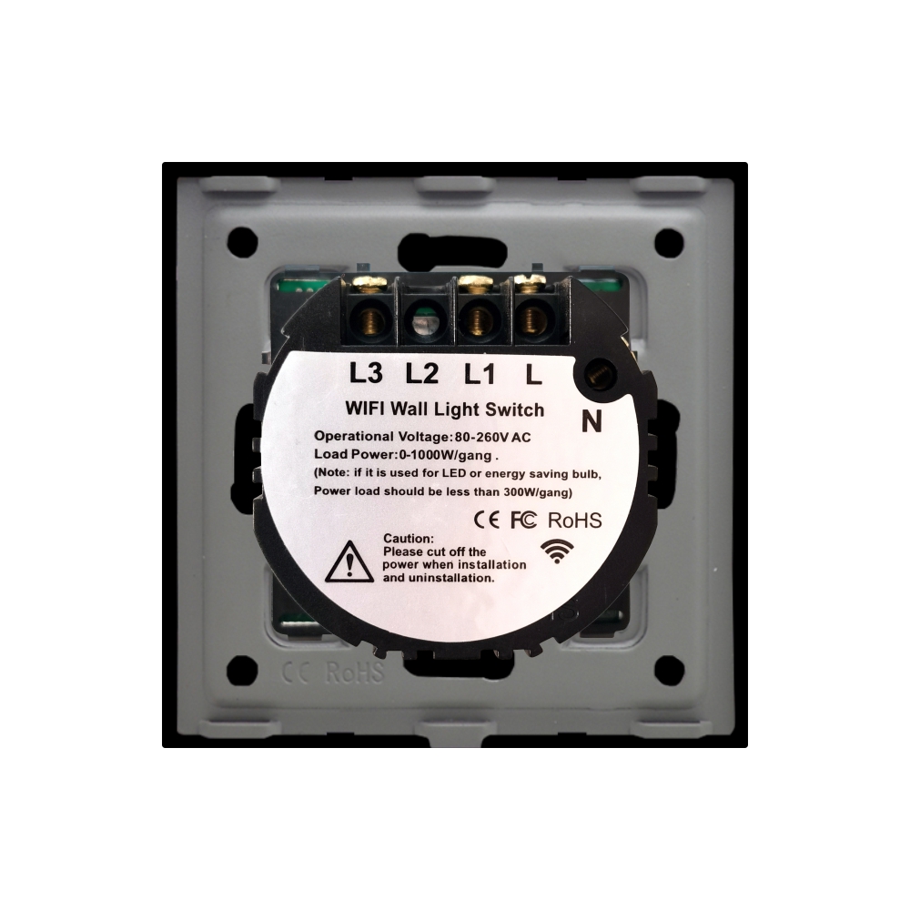 Intrerupator Dublu Wi-Fi + RF433 Touch Sticla LUXION - imagine 8