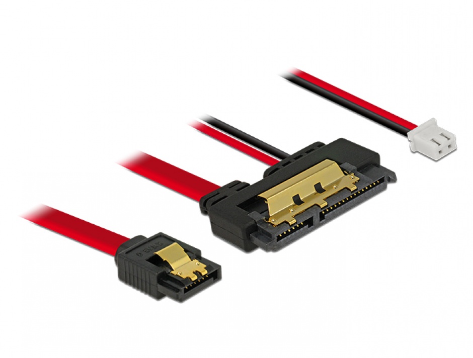 Cablu SATA 22p Delock, 30cm, cu Clips