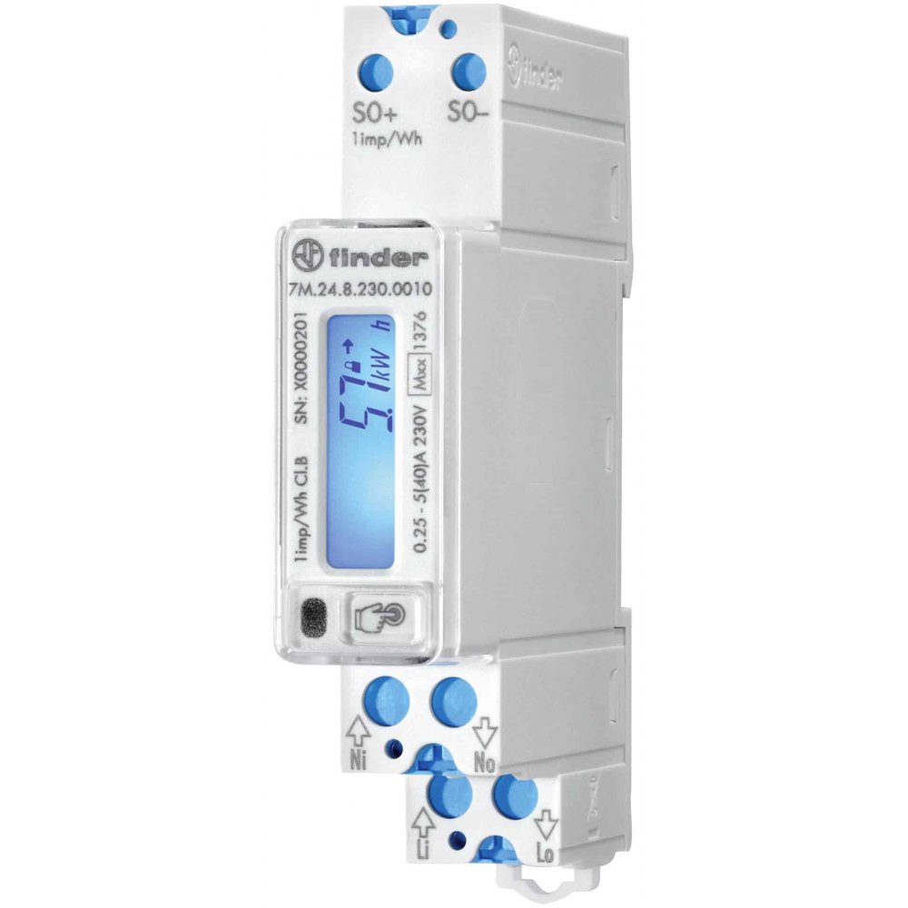 Contor Energie Monofazat Finder 7M.24.8.230.0010 LCD 40A