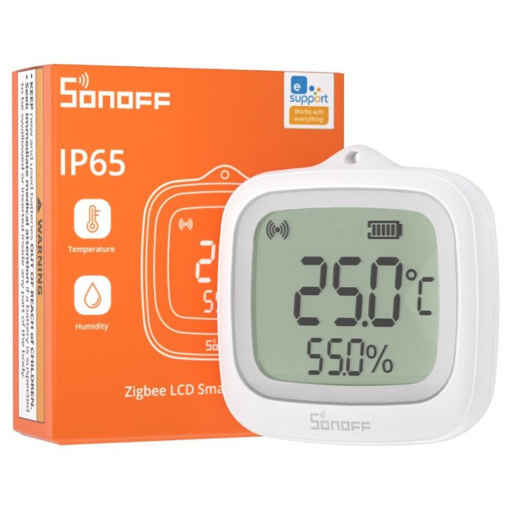 Senzor Sonoff SNZB-02WD Zigbee, Temperatură și Umiditate