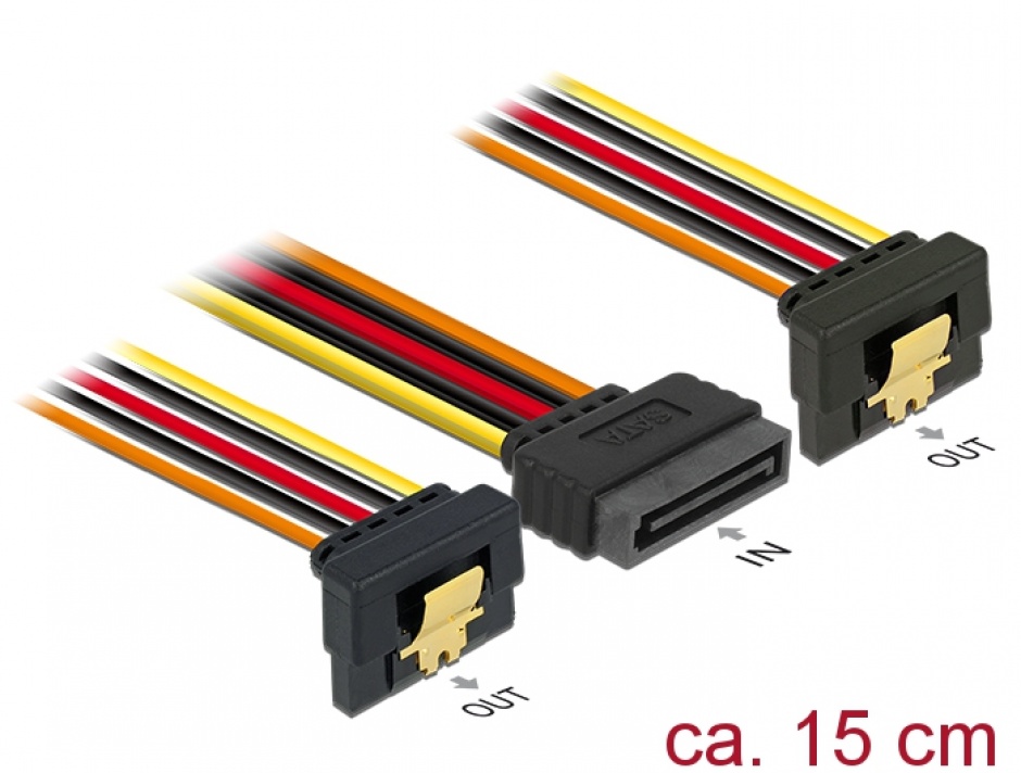 Cablu alimentare SATA Delock, Splitter 2x