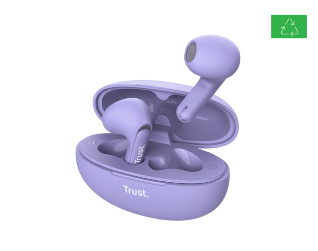 Casti Trust Yavi Wireless TWS Bluetooth USB-C Violet - imagine 2