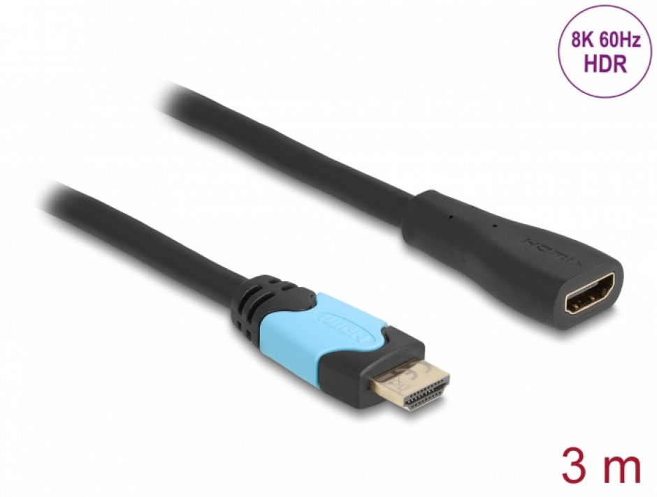 Cablu HDMI Delock 8K, 3m, eARC, 48Gbps