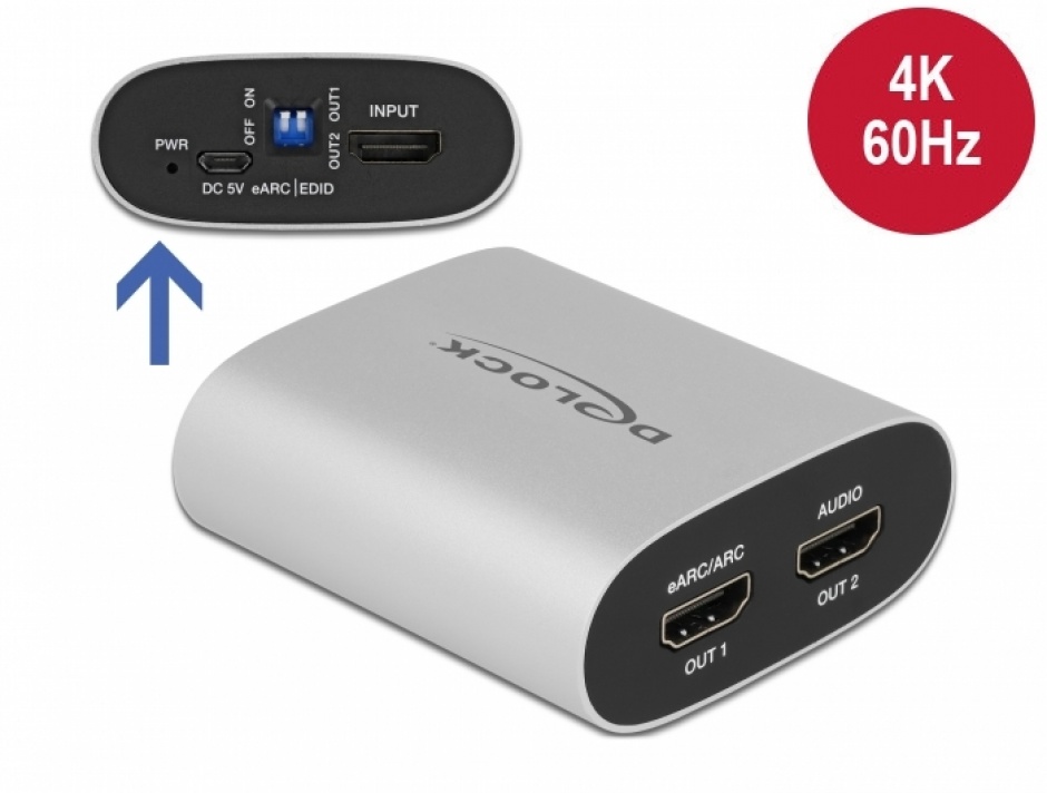 Extractor Audio HDMI HD 4K Delock 63332 - imagine 1