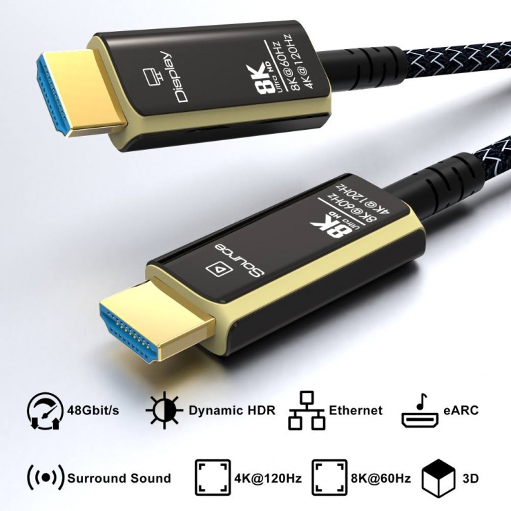 Cablu HDMI AOC 8K 25m OEM, Fibra Optica Hybrid
