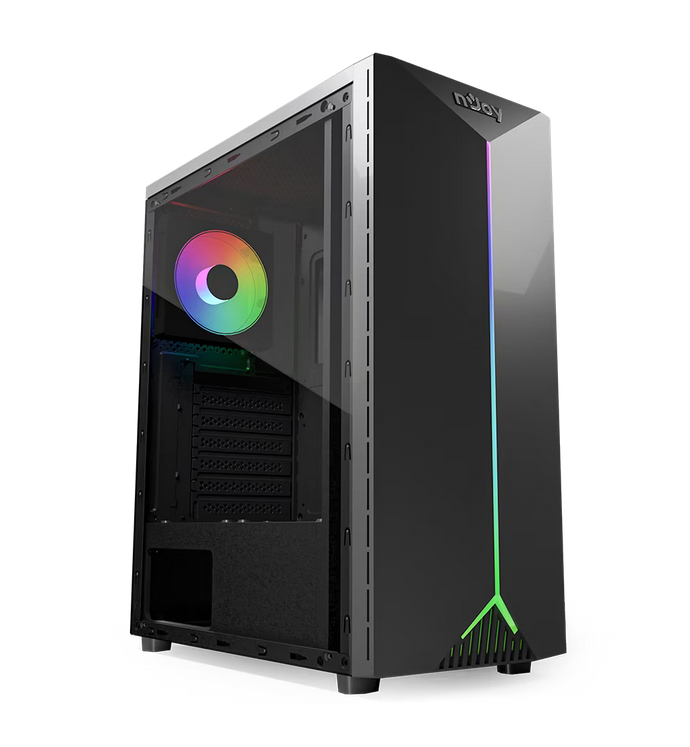 Carcasa PC NJOY ANIL Mid Tower ATX Negru - Ventilator Inclus