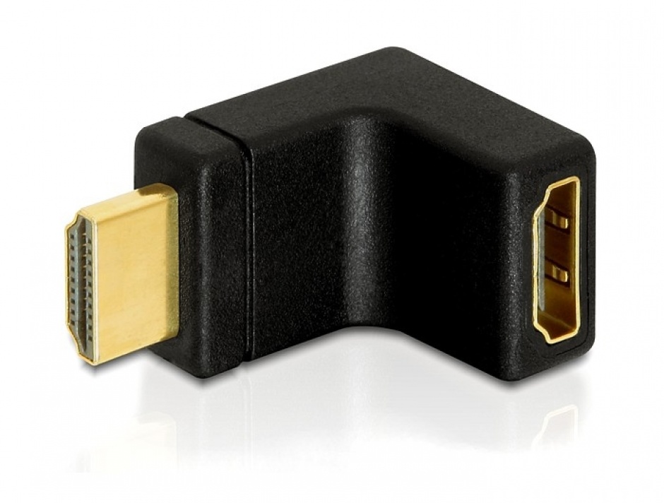 Adaptor HDMI 90° Delock 65072, unghi T în sus