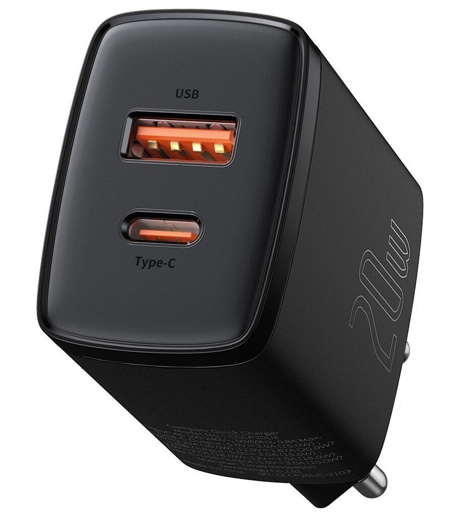 Încărcător Rețea BASEUS 20W Compact Negru - Fast Charge USB-C