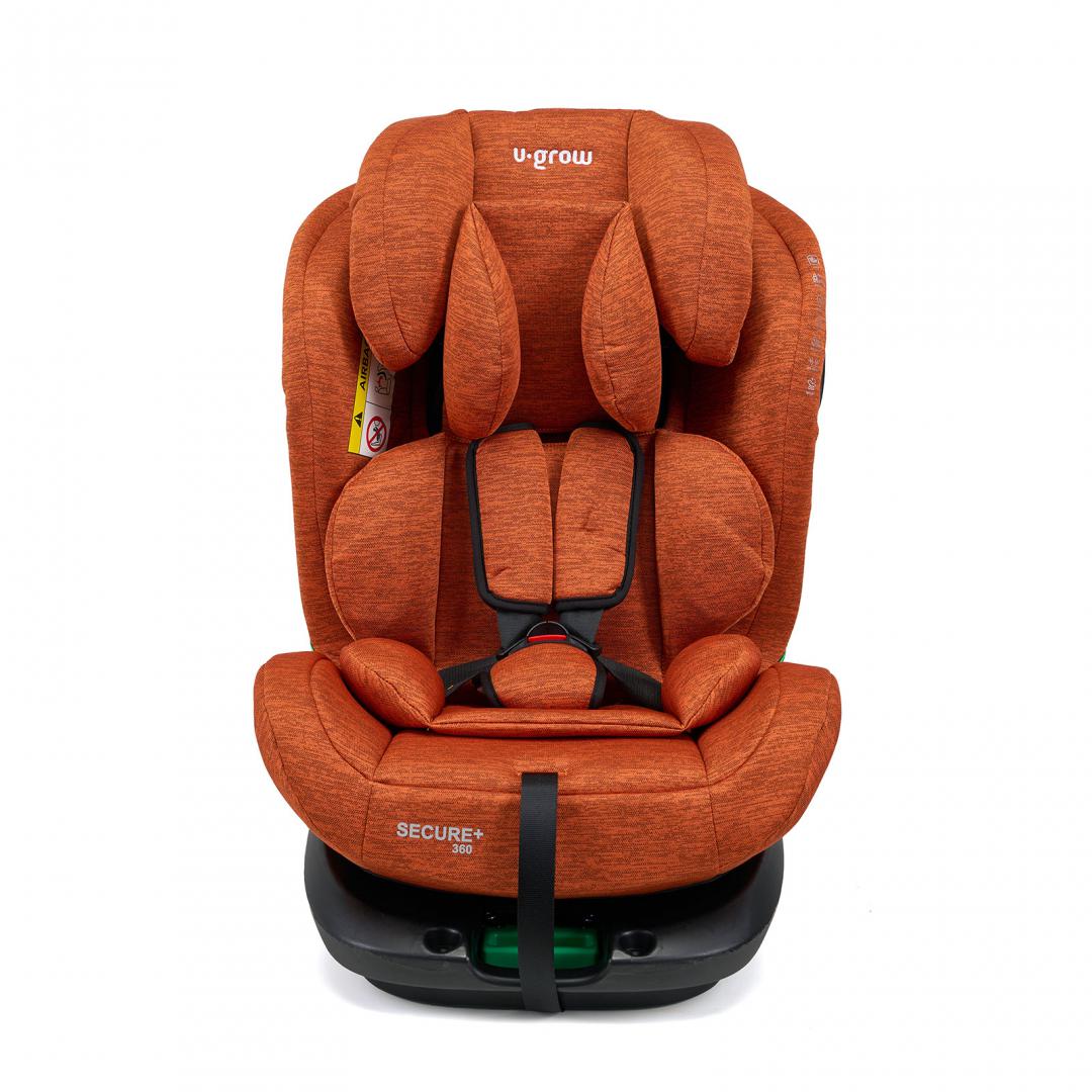 Scaun Auto U-Grow Secure+ 40-150 cm Rotativ 360° Golden Cognac