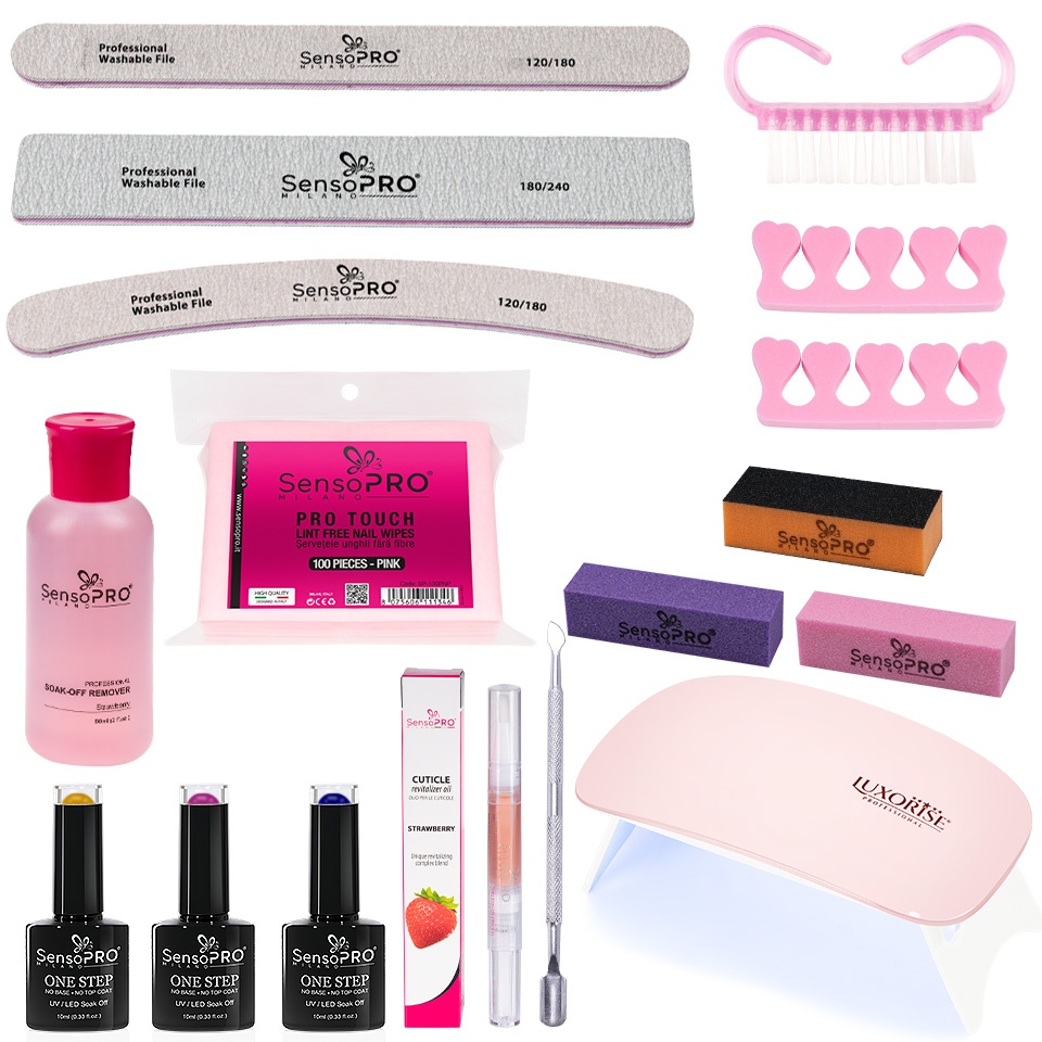 Kit Oja Semipermanenta One Step SensoPRO + Lampa LED