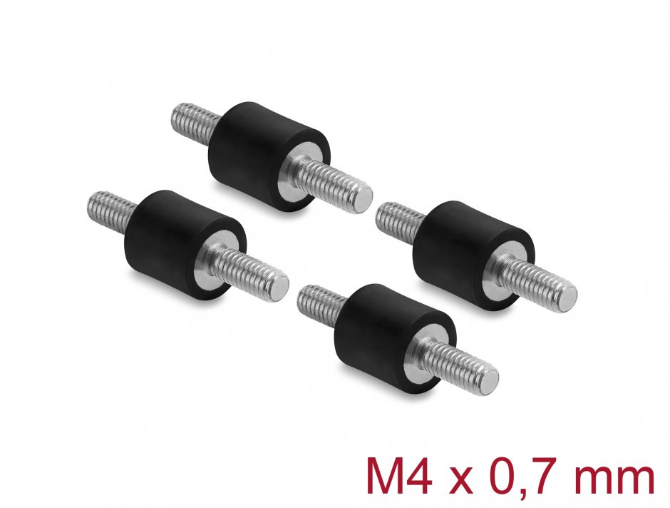 Set 4 Amortizoare Vibrații Delock M4, Reduc Zgomotul