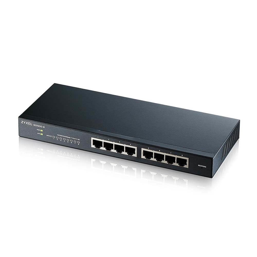 Switch Zyxel GS1900-8 Gigabit 8 Porturi - Rețea Rapidă și Fiabilă - imagine 2