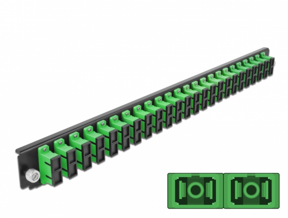Panou 19" 24 Porturi SC Duplex OS2 Verde Delock
