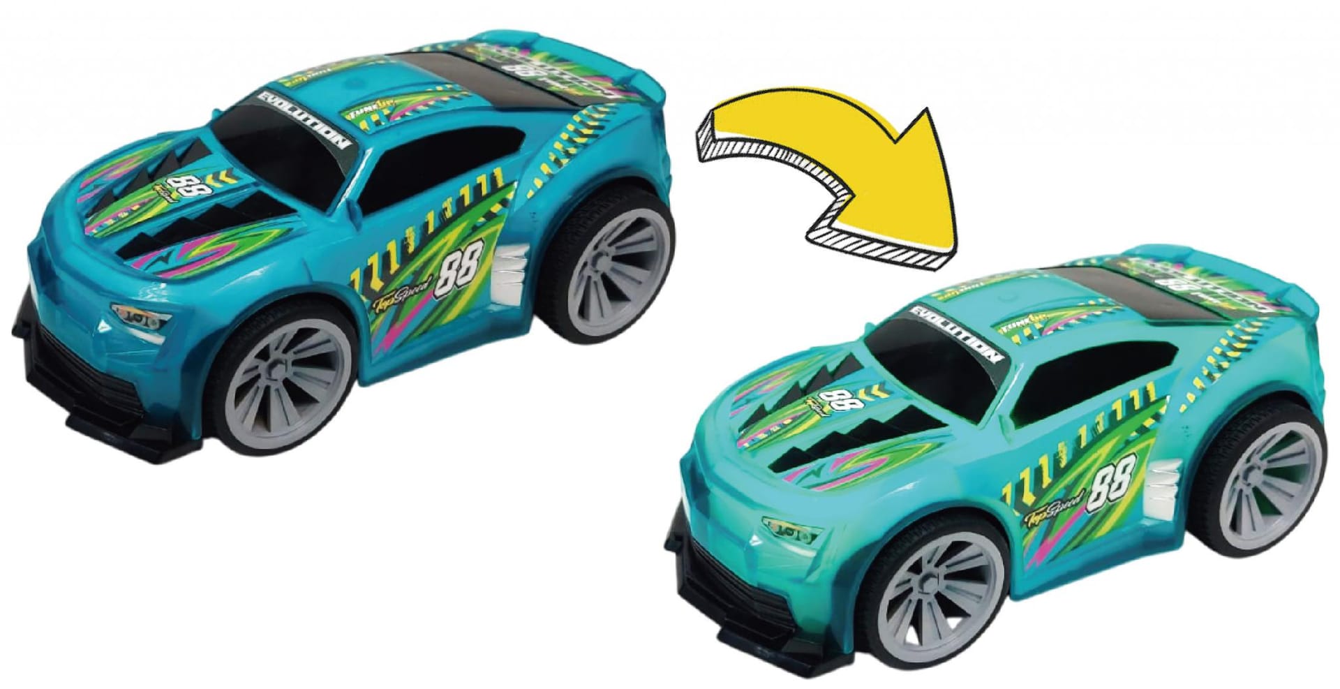 Mașinuță Pullback Racer 1/24 Verde cu Lumini și Sunete | Cevodle - imagine 2