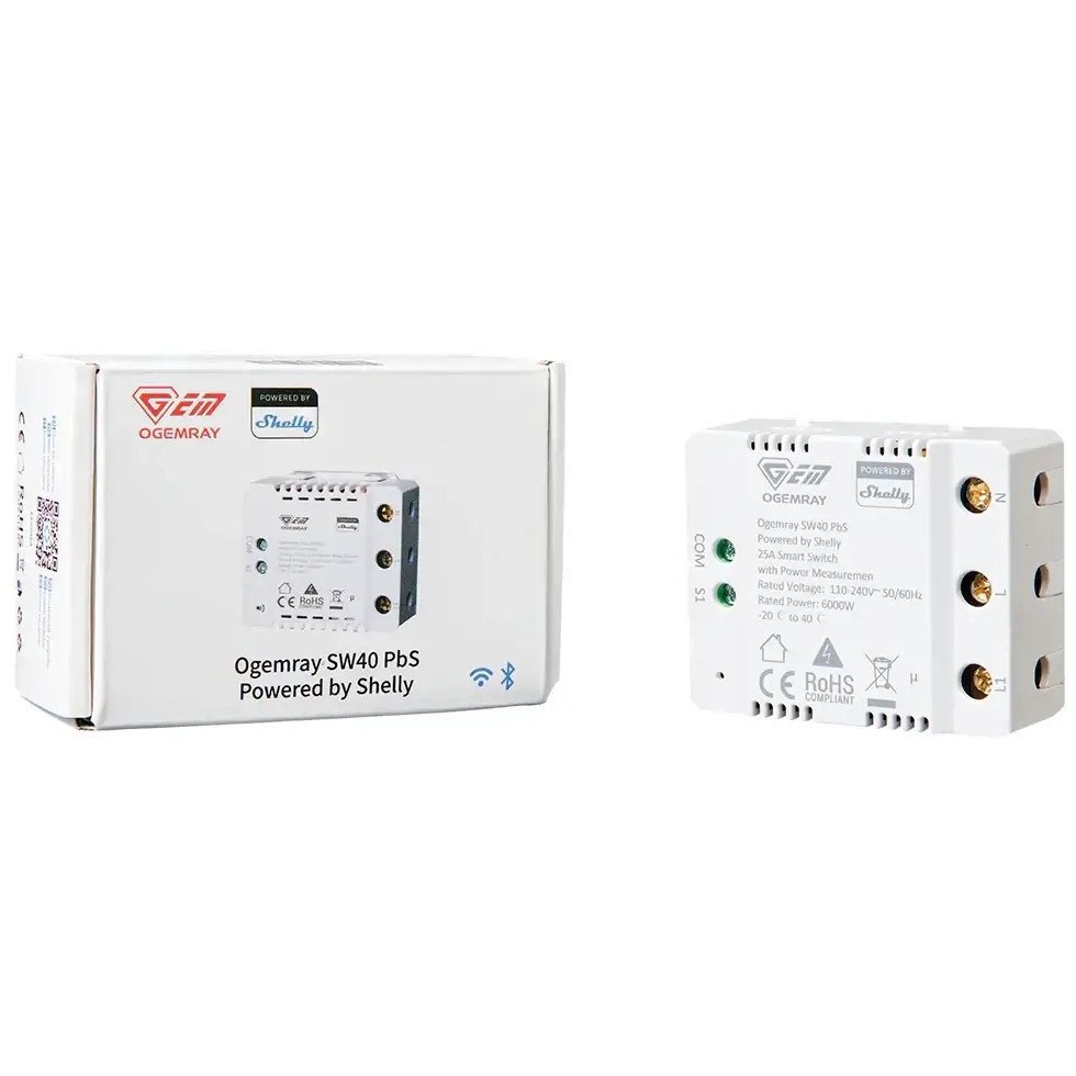 Ogemray Smart Relay 25A Shelly - Control Consumatori Mari