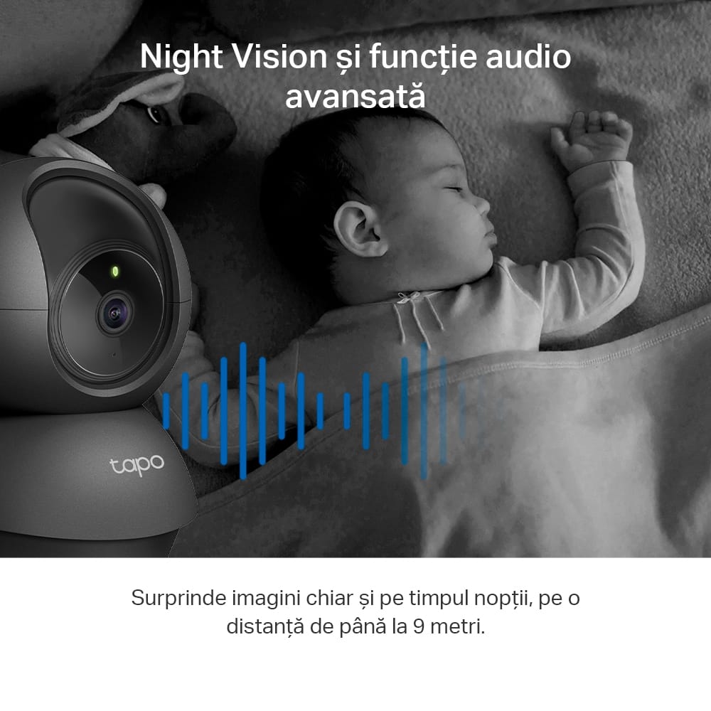 Cameră Supraveghere WiFi 2K TP-Link Tapo Pan/Tilt cu Rotire 360° - imagine 11