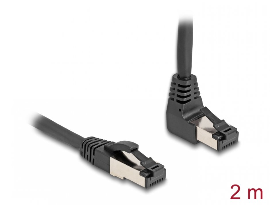 Cablu Delock Cat.8.1 2m, Unghi 90°, 40Gbps