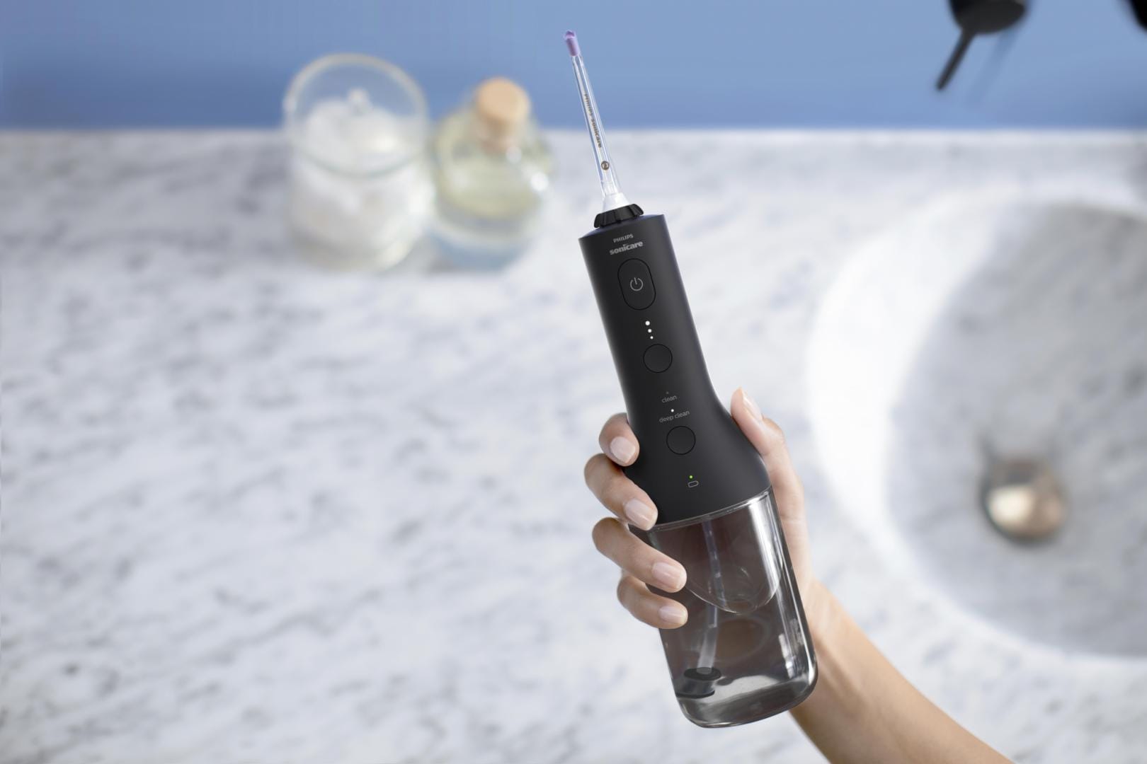 Irigator Bucal Philips Sonicare Flosser 3000 QuadStream Negru - imagine 4