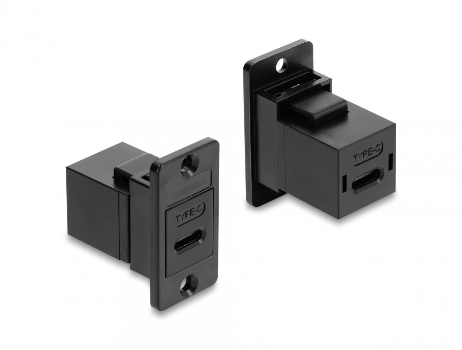 Modul panou USB 2.0 Type-C M-M Negru Delock 91926