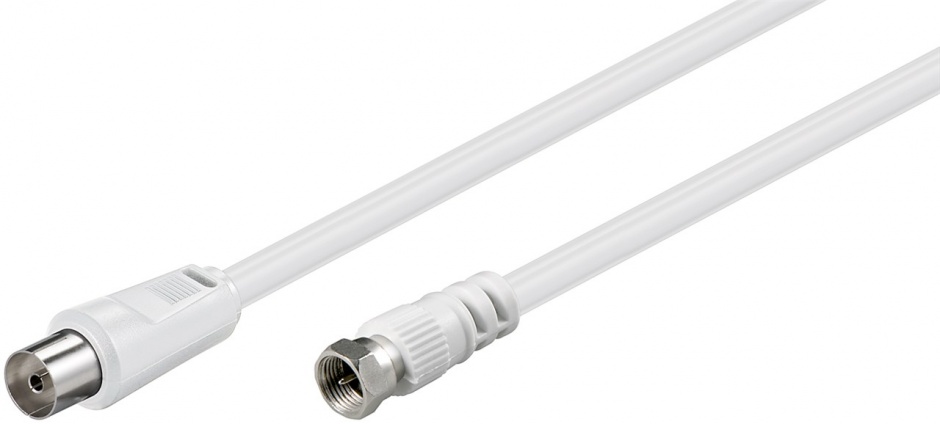 Cablu Antenă Coaxial F 1.5m Alb Goobay