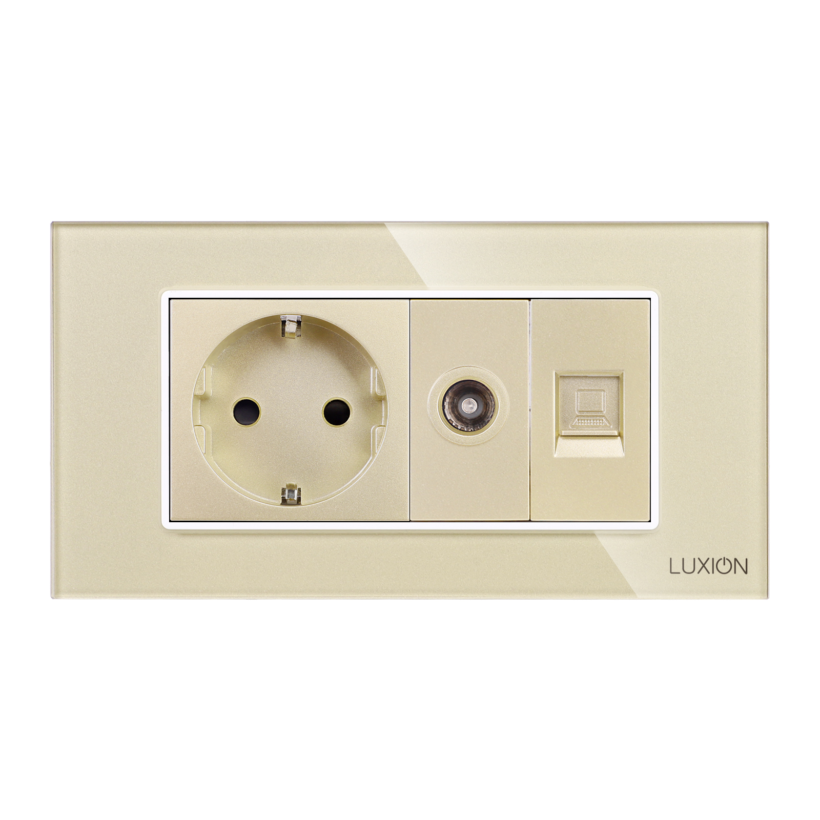 Priza Schuko + TV + Internet Luxion, Rama Sticlă - imagine 10