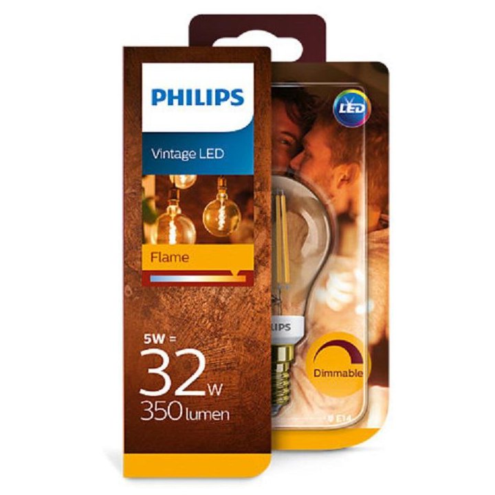 Bec LED Philips Gold 5W E14, Dimmabil, Lumină Caldă