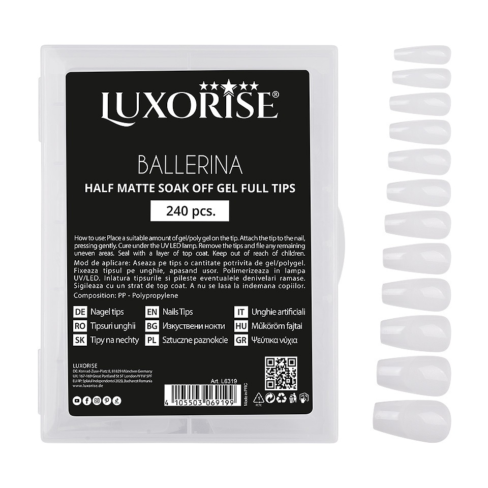 Tipsuri Dizolvabile Ballerina Soak Off, 240 buc